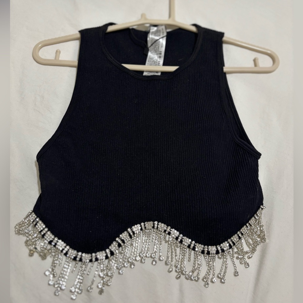 Zara embellished crop top